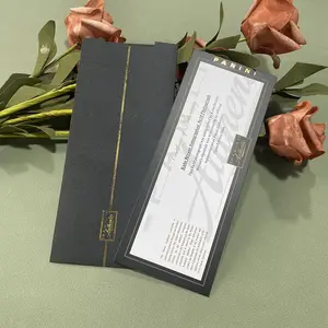 Lüks teşekkür ederim kartları ile özelleştirilmiş baskı/kabartmalı/damga logosu tebrik kağıt kartvizit düğün zarf davetiye için