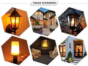 Luci LED Effetto Fiamma 3W E27 E14 1400K Lampadine con Effetto Fiamma Tremolante - Product Image 4