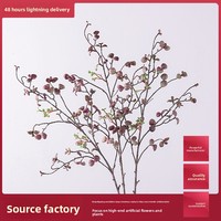 Bunga Sutra Buatan, Ranting Kering, Kuncup Lembut, Aksesoris Rangkaian Bunga Gaya Cina, Daun, Tanaman Hijau Rumah Zen, Pernikahan