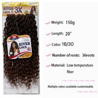 3X River Locs Cheveux synthétiques au crochet, longs et bouclés, fausses dreadlocks, tresses afro-américaines, vente en gros