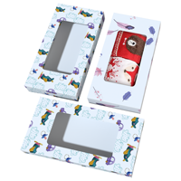 Boîtes de sous-vêtements de chaussettes pliantes en carton avec fenêtre en PVC pour chaussette de sous-vêtements petite boîte d'emballage cadeau