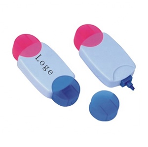 Bolígrafo resaltador promocional con forma de mini pirámide estacionaria novedosa con logotipo personalizado, 4 colores en 1 - Product Image 3