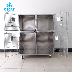 OSCAT Veterinary ICU Cages Cage sèche pour animaux de compagnie en acier inoxydable à 4 portes (sans maille et plateau) - Product Image 2