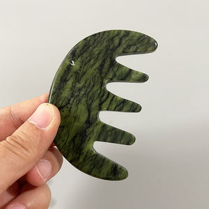 Pabrik batu profesional sisir giok alami tradisional Cina pijat akupunktur perawatan pemicu terapi kepala - Product Image 5