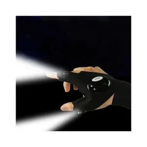 새로운 디자인 LED 빛 손가락 탄성 낚시 장갑 밤