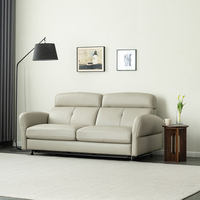 Canapé-lit pliable Somnus trois places en similicuir avec coussin en éponge, dossier réglable et pieds en métal pour salon