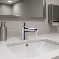 Robinet de salle de bain à fermeture automatique de haute qualité, style moderne, vente directe usine