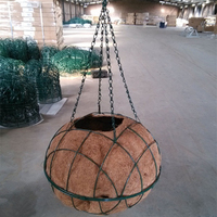 Support pour plantes de jardin, panier suspendu en fibre de coco, panier à fleurs suspendu, panier en rotin