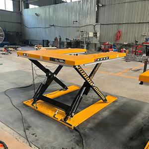 CE認証取得済み 1000kg 油圧シザーリフトテーブル シザーリフター 油圧パレットトロリー 建設倉庫用 - Product Image 1