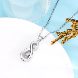 Collar con Colgante <span class=keywords><strong>de</strong></span> Urna <span class=keywords><strong>de</strong></span> Acero Inoxidable, Recuerdo Conmemorativo <span class=keywords><strong>de</strong></span> Cenizas, Joyería Funeraria con Símbolo <span class=keywords><strong>de</strong></span> Amor <span class=keywords><strong>Infinito</strong></span> - Product Image 4