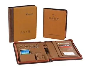 Multifunctional Key Rings A4 Leather Document Folder For Hotel