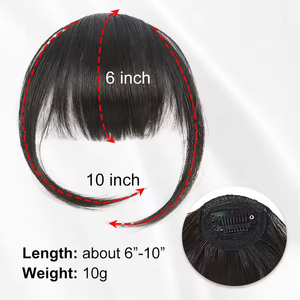 <span class=keywords><strong>Frange</strong></span> droite synthétique naturelle, effet cheveux humains, en fibre haute température, marron, pour femme, à clipser, pleine <span class=keywords><strong>frange</strong></span> - Product Image 4