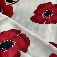 Kain Satin Bermotif Bunga Kelas Atas 50D*75D untuk Gaun dan Rok Kasual