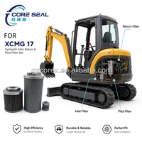 Kit d'éléments filtrants de retour et d'aspiration hydrauliques pour micro-excavatrices XCMG XE17U XE15U XE17, pièces de mini-pelle de 1,7 tonne