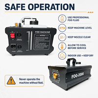 Machine à fumée LED robuste 2000W, 5 min de préchauffage, réservoir 2,5L pour concerts, scènes et événements (location)