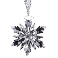 Ornement de Noël en forme de flocon de neige en cristal, pendentif facetté à suspendre pour arbre de Noël, rétroviseur de voiture, fenêtre et décoration de fêtes