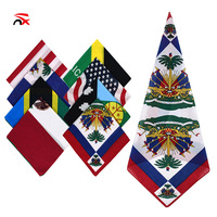 Bandana drapeau haïtien 55x55cm en coton 100% personnalisé pour le sport
