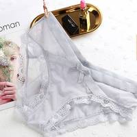 Braguitas de encaje con lazo sexy, color nude, de talle bajo, realzan los glúteos, transpirables, sin costuras, ropa interior triangular para mujer