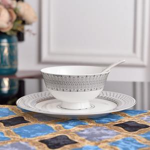 Service de table en céramique noire de nouvelle conception, en porcelaine, 32 pièces, vaisselle moderne - Product Image 5