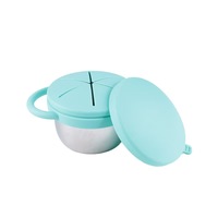 Boîte à collation pour tout-petits en acier inoxydable sans BPA - Boîte de rangement alimentaire pour enfants anti-fuite, gobelet bébé portable en métal compatible lave-vaisselle