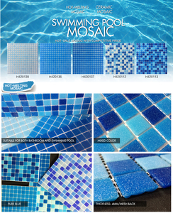 <span class=keywords><strong>Piastrelle</strong></span> a Mosaico in Vetro Termofusibile 20x20 dal Design Moderno per Piscine e Pareti di Hotel con Caratteristica Effetto Parquet - Product Image 5