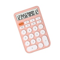 Calculatrice de bureau en plastique, mignon, affichage de 12 chiffres, double puissance, calculatrice de bureau