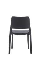 Chaise de café moderne, simple, ergonomique, empilable, en polypropylène noir