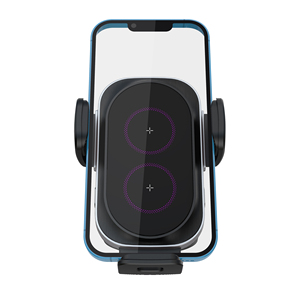 <span class=keywords><strong>Support</strong></span> de <span class=keywords><strong>chargeur</strong></span> sans fil rapide à serrage automatique 2 bobines 15W avec logo LED pour voiture, compatible iPhone 17 et <span class=keywords><strong>Samsung</strong></span> Z Flip - Product Image 4