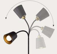 Lampadaire à tête réglable, supports debout, lampe d'angle simple et moderne pour chambre à coucher et bureau