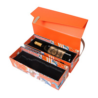 Ensemble de bouteilles de vin de bonbons de mariage personnalisées et créatives Boîtes d'emballage en papier rigide de luxe simple avec poignée de ceinture