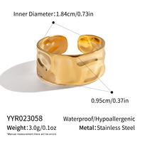 Cincin Terbuka Multi Gaya Baja Tahan Karat 316L Lapis Emas PVD 18K Tahan Air Anti Karat Perhiasan Fashion Wanita Untuk Pemakaian Sehari-hari