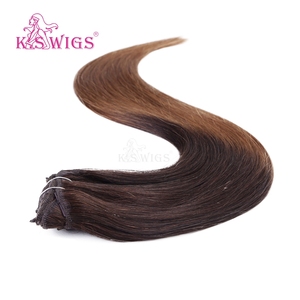 Extensions de cheveux à clips KSWIGS, directement de l'usine, 100% cheveux humains vierges Remy, cuticules alignées, pour la vente en gros aux salons. - Product Image 3