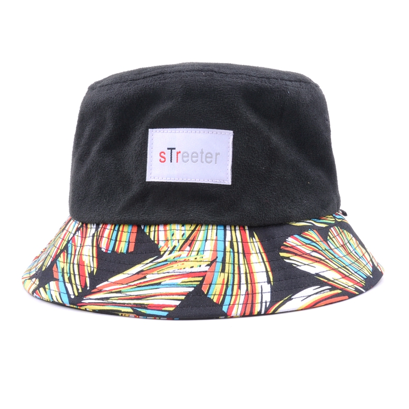 Производительность Пользовательский логотип простые черные хлопковые замшевые вельветовые Панамы шляпы хорошего качества с принтом поля