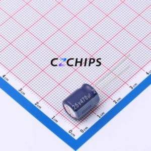 Condensateur électrolytique en aluminium ERJ1EM471G13OT à montage traversant (THT), D10xL13mm 470uF 20% 25V 5mm - Product Image 1