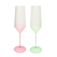 Verres à vin en plastique incassable 170 ml avec logo personnalisé, gobelet à champagne côtelé dégradé, verrerie élégante pour fêtes, vente en gros