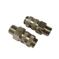 Raccord rapide pneumatique NW5 en laiton nickelé, type Mini Rectus 21, pour tuyau d'air, raccord mâle fileté