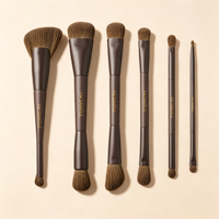 Ensemble de pinceaux de maquillage professionnels à double extrémité, 11 pièces, marron, outils de beauté cosmétiques, kit de pinceaux cosmétiques
