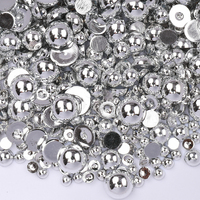 Juli – perles plates artisanales en Abs, perles rondes brillantes de 3 à 10mm, mélange de tailles, perles en plastique à dos plat Ab, 2022