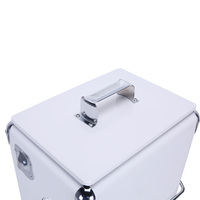 17L Vintage Outdoor Camp Portable Picnic Small Mini Beer Ice Chest Metal Retro Box Custom Cooler Boxes