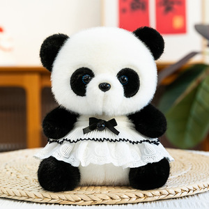 ตุ๊กตาแพนด้าสไตล์โลลิต้าน่ารัก ตุ๊กตาแพนด้าขนนุ่มพร้อมกระโปรงลูกไม้และโบว์สำหรับเด็กผู้หญิง ของขวัญวันเกิดเพื่อนคู่ใจสำหรับการนอนหลับ - Product Image 5