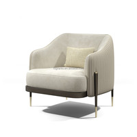 Chaise de canapé d'accent d'hôtel de haute qualité, fauteuil de loisirs confortable, chaise en tissu de velours pour salon