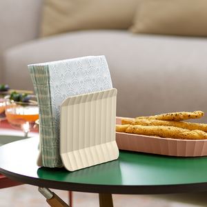 ที่ใส่ผ้าเช็ดปาก2ชิ้นที่ใส่ผ้าเช็ดปากที่หรูหราใช้ในห้องครัวคลาสสิกสีเบจเคลือบสีเบจ - Product Image 4