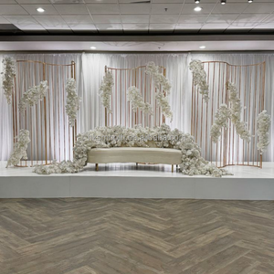 SMOOTH S wave Wedding golden Stainless <b>backdrop</b> arched stand wedding event Frame Screen - Product Image 1