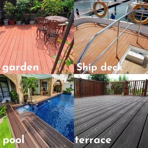 Prix de gros, imperméable, durable, faible entretien, installation facile, terrasse extérieure en WPC 3D embossé - Product Image 5