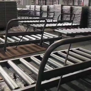 난간이있는 롤러 컨베이어 언로드 유니버설 휠 재료 취급을위한 이동 카트 - Product Image 5