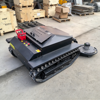 Tondeuse robot thermique RC automotrice tout-terrain pour herbe, avec système de sécurité et forte capacité de franchissement pour travaux de tonte en zone montagneuse