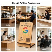 Carte de paiement sans contact NFC Google Reviews avec puce NTAG215, 13,56 MHz, programmable, étanche, avec fonction URL et code QR