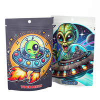 Sachets refermables en Mylar holographique personnalisés, étanches à l'air, anti-odeur, réutilisables, avec fermeture éclair, pour fleurs comestibles, aliments pour animaux de compagnie et gelées, avec marquage à chaud