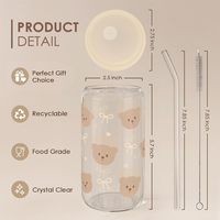 Gobelets personnalisables en gros de 16 oz de haute qualité, tasses à café mignonnes en forme d'ours en peluche, tasses à bière, tasses à cola avec couvercles en bambou