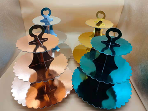 Support à gâteaux et desserts coloré à 3 niveaux, présentoir personnalisé pour fête de mariage - Product Image 6